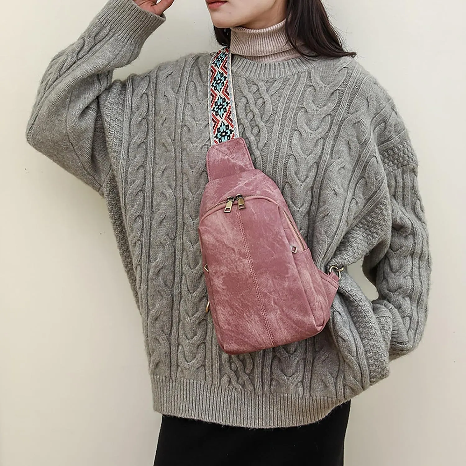 Vegan Leather Small Crossbody Bag for Women Anti Theft Crossbody Bags for Women Stylish Shoulder Bag(One Size)