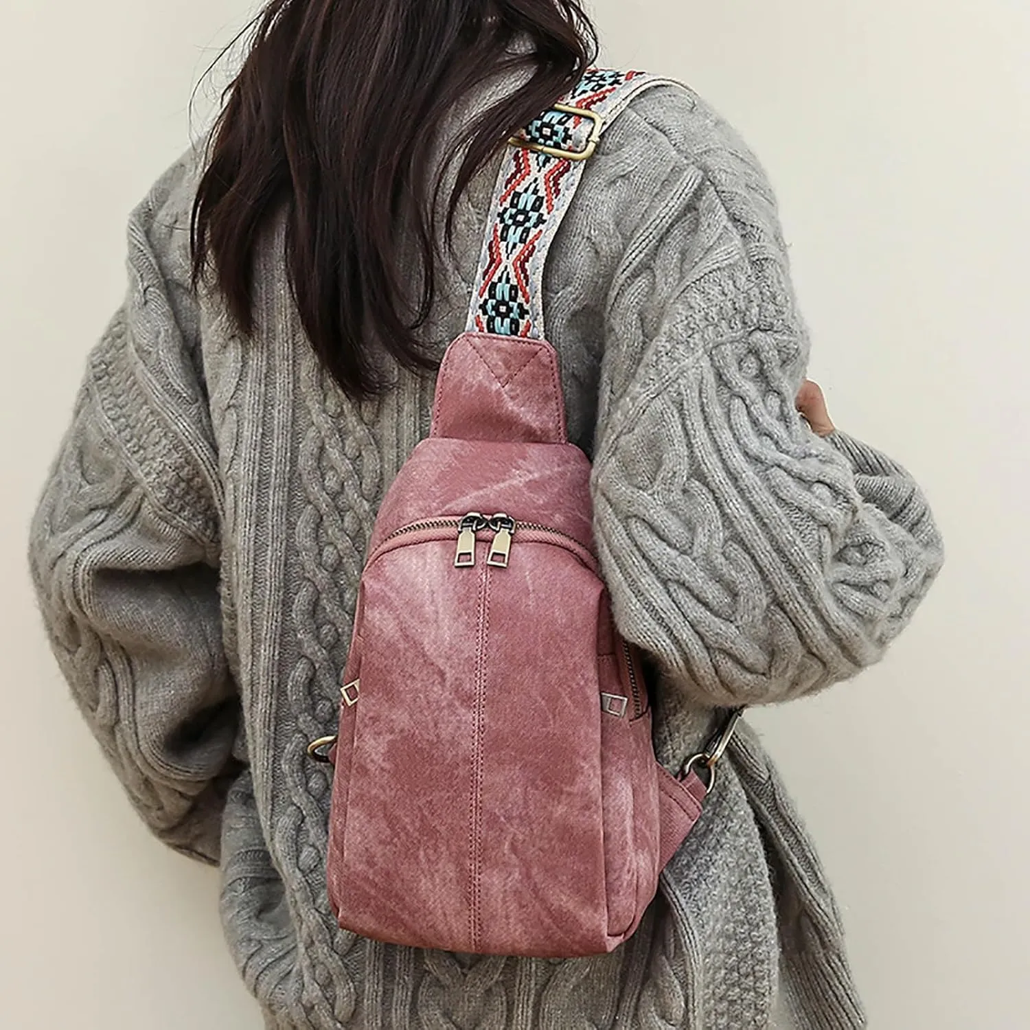 Vegan Leather Small Crossbody Bag for Women Anti Theft Crossbody Bags for Women Stylish Shoulder Bag(One Size)