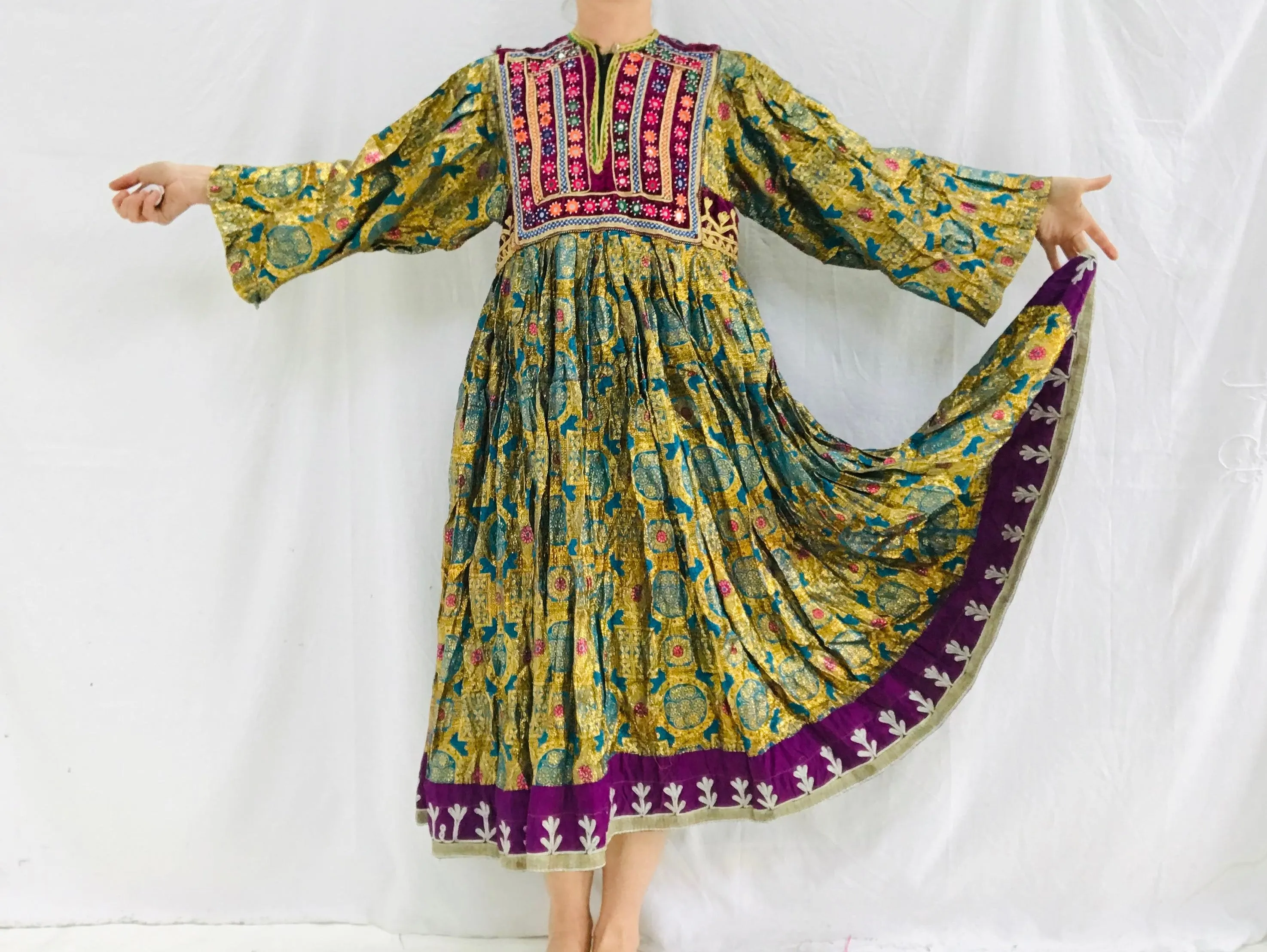 Vintage Kuchi Hand-Embroidered Dress. Fits up to Size M