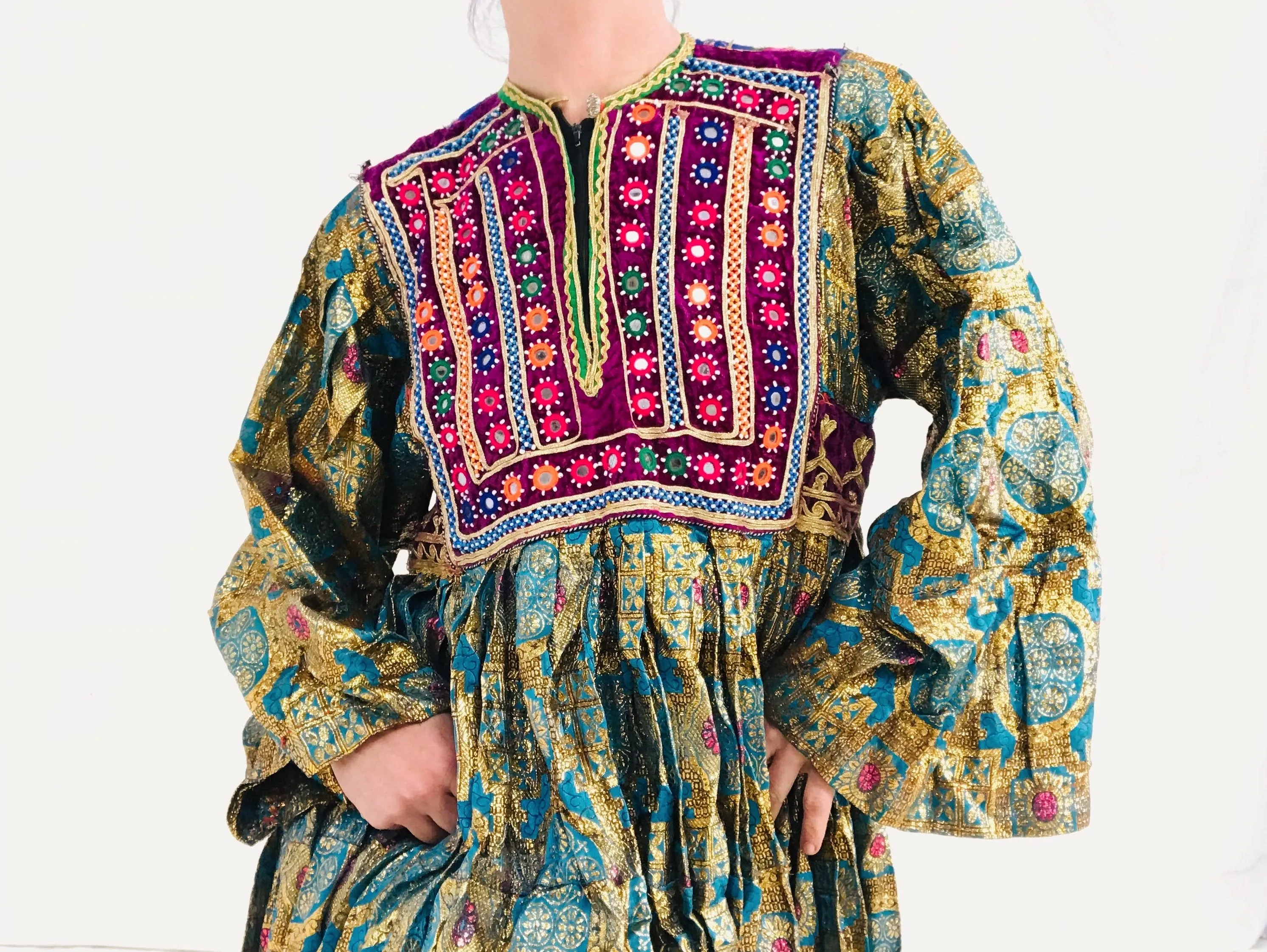 Vintage Kuchi Hand-Embroidered Dress. Fits up to Size M