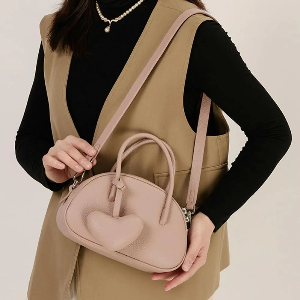 Vintage Small Crossbody Purse for Women Soft Vegan Leather Shoulder Tote Bag Cute Shell Handbags Clutch Satchels