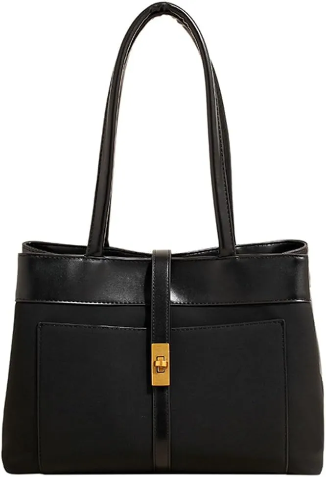 Vintage Vegan Leather Shoulder Bag for Women Large Suede Tote Satchels Purse Top-handle Travel Work Handbag