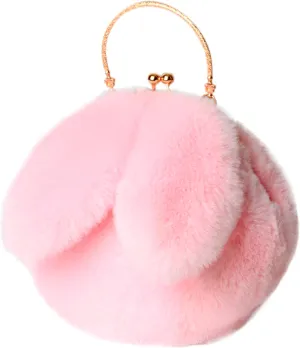 Wallet Purse for Women Outdoor Cute Ladies Shoulder Bag Casual Shopping Messenger Bag Round Cat Ear Plush Handbag