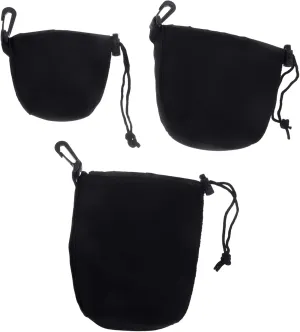 Waterproof Camera Lens Case Bag for 3pcs Neoprene Lens Pouch Drawstring Dustproof Scratch-resistant Outdoor Use