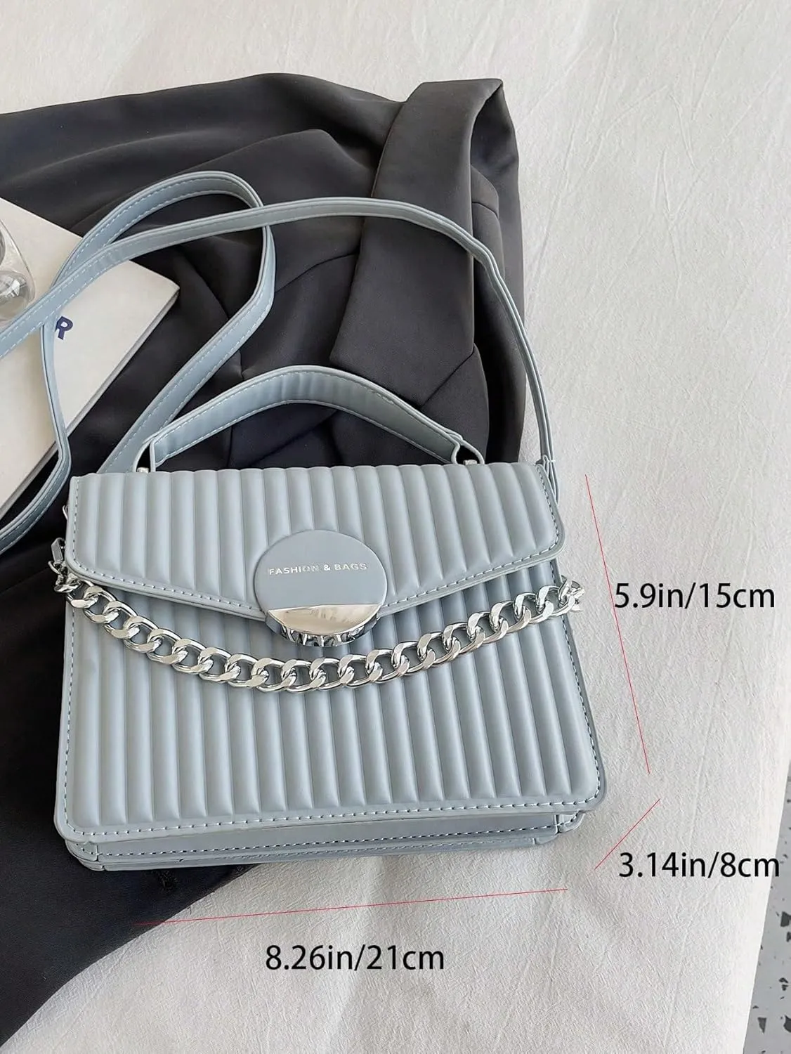 WDIRARA Women's Chain Strap Shoulder Bag Satchels Handbag Crossbody Bag Top Handle Bag