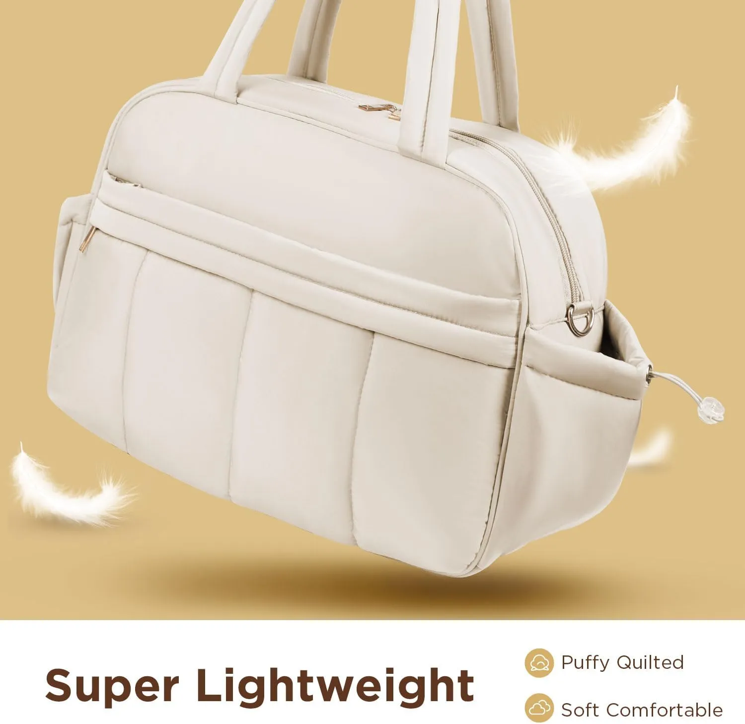 Weekender Bags for Women, Quilted Travel Duffel Bag, Large Puffer Duffle Bag for Travel Gym Overnight Weekend Workout Carry on Bag for Airplanes, Personal Item Travel Bag