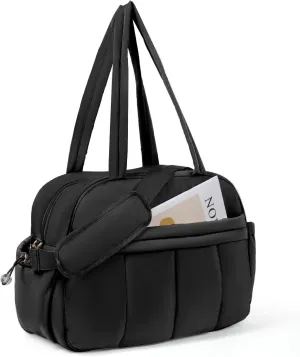 Weekender Bags for Women, Quilted Travel Duffel Bag, Large Puffer Duffle Bag for Travel Gym Overnight Weekend Workout Carry on Bag for Airplanes, Personal Item Travel Bag