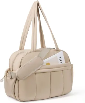Weekender Bags for Women, Quilted Travel Duffel Bag, Large Puffer Duffle Bag for Travel Gym Overnight Weekend Workout Carry on Bag for Airplanes, Personal Item Travel Bag
