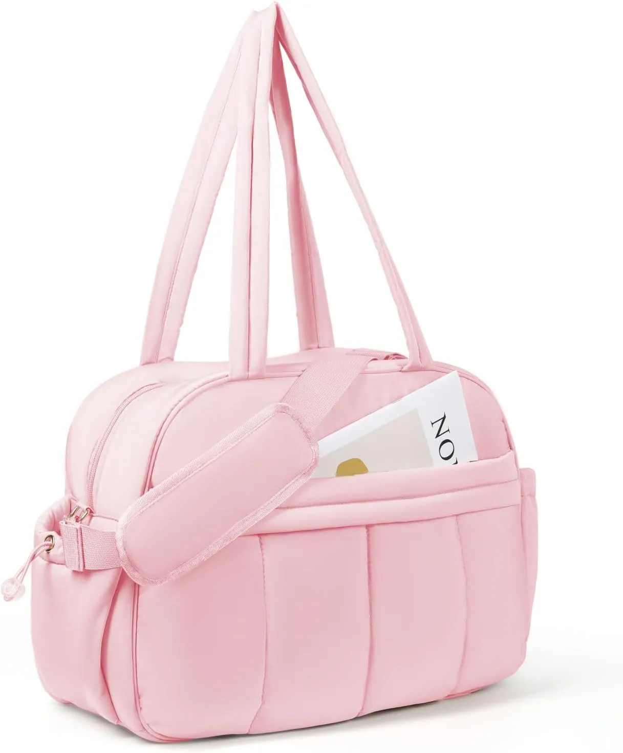 Weekender Bags for Women, Quilted Travel Duffel Bag, Large Puffer Duffle Bag for Travel Gym Overnight Weekend Workout Carry on Bag for Airplanes, Personal Item Travel Bag