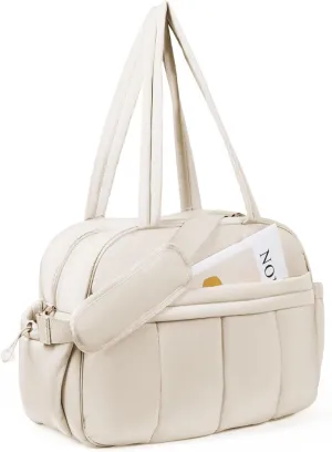 Weekender Bags for Women, Quilted Travel Duffel Bag, Large Puffer Duffle Bag for Travel Gym Overnight Weekend Workout Carry on Bag for Airplanes, Personal Item Travel Bag