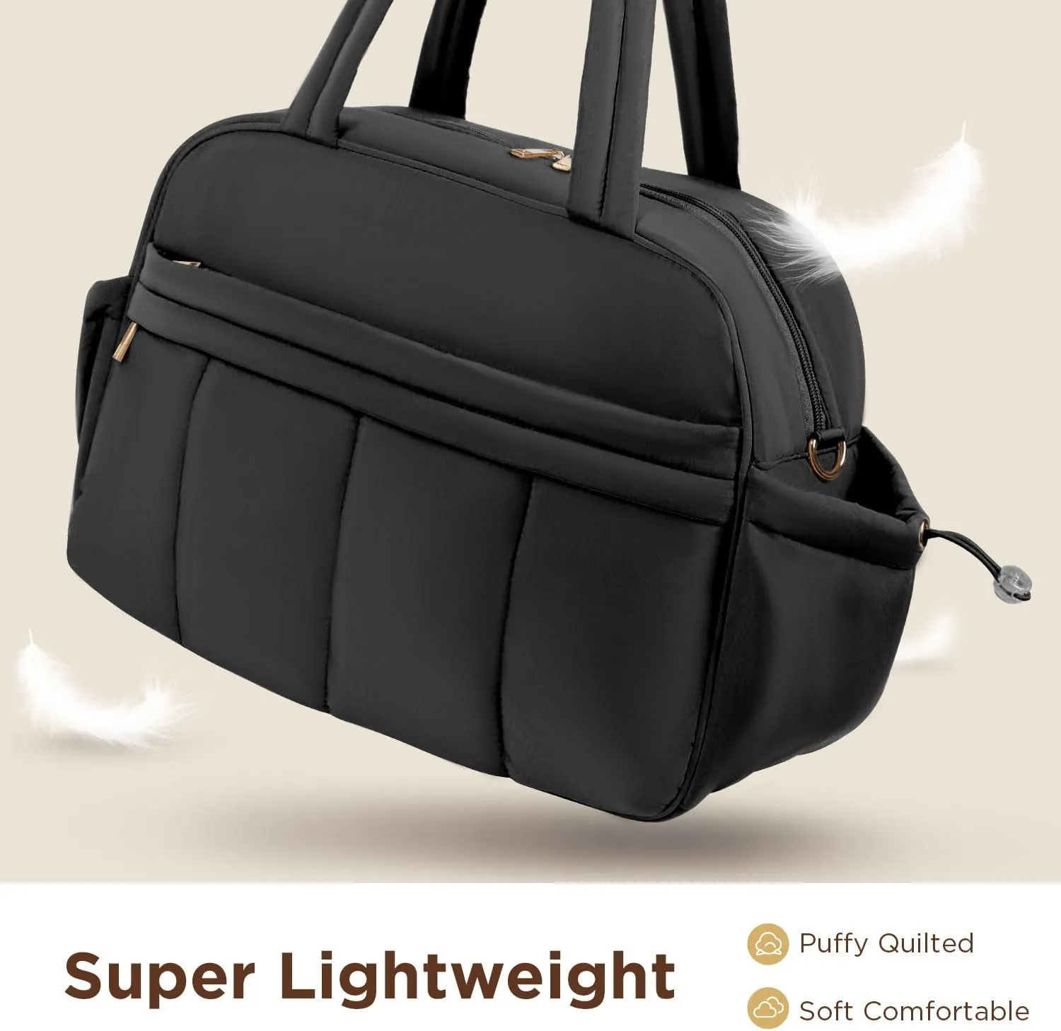 Weekender Bags for Women, Quilted Travel Duffel Bag, Large Puffer Duffle Bag for Travel Gym Overnight Weekend Workout Carry on Bag for Airplanes, Personal Item Travel Bag