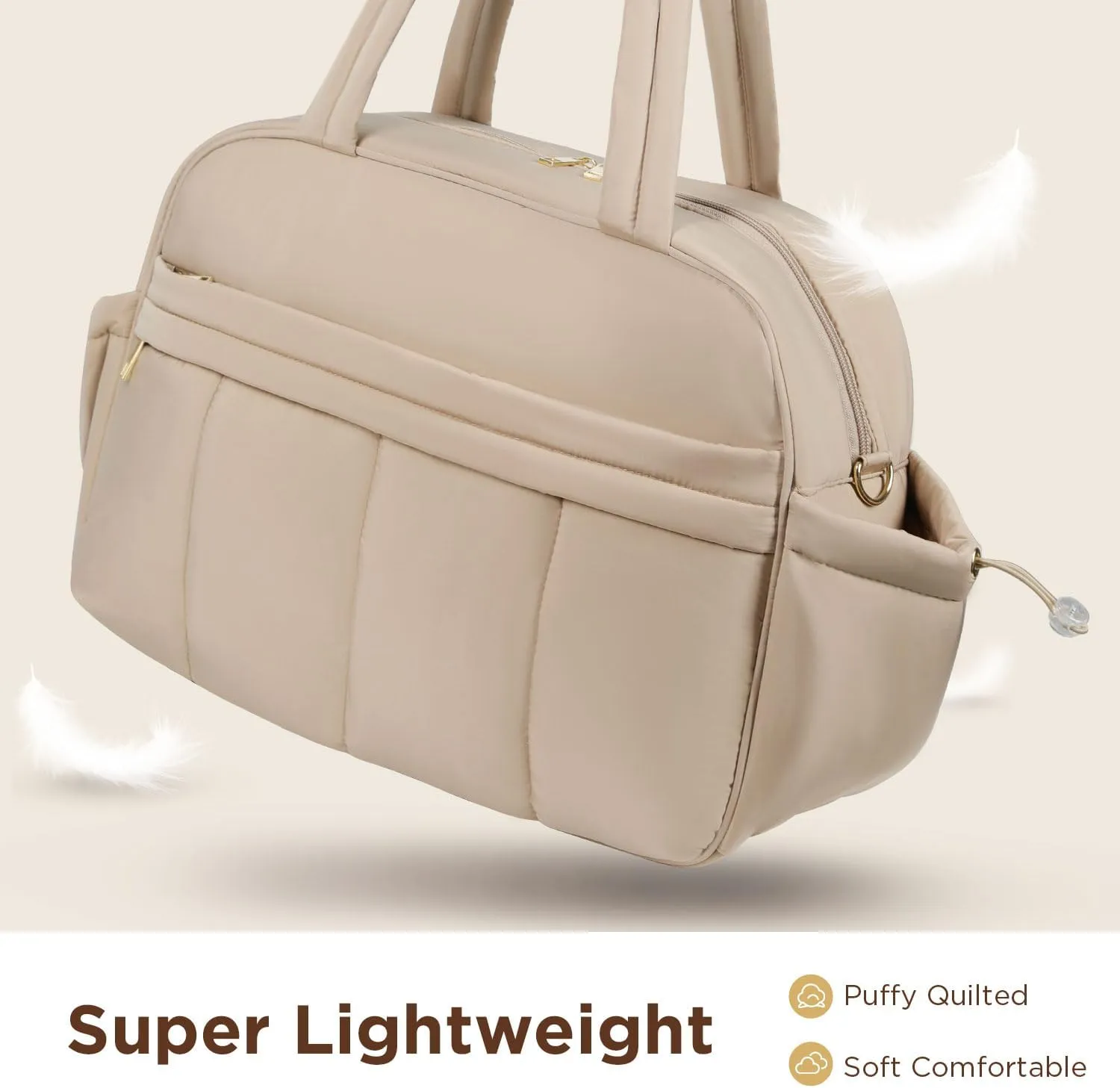 Weekender Bags for Women, Quilted Travel Duffel Bag, Large Puffer Duffle Bag for Travel Gym Overnight Weekend Workout Carry on Bag for Airplanes, Personal Item Travel Bag