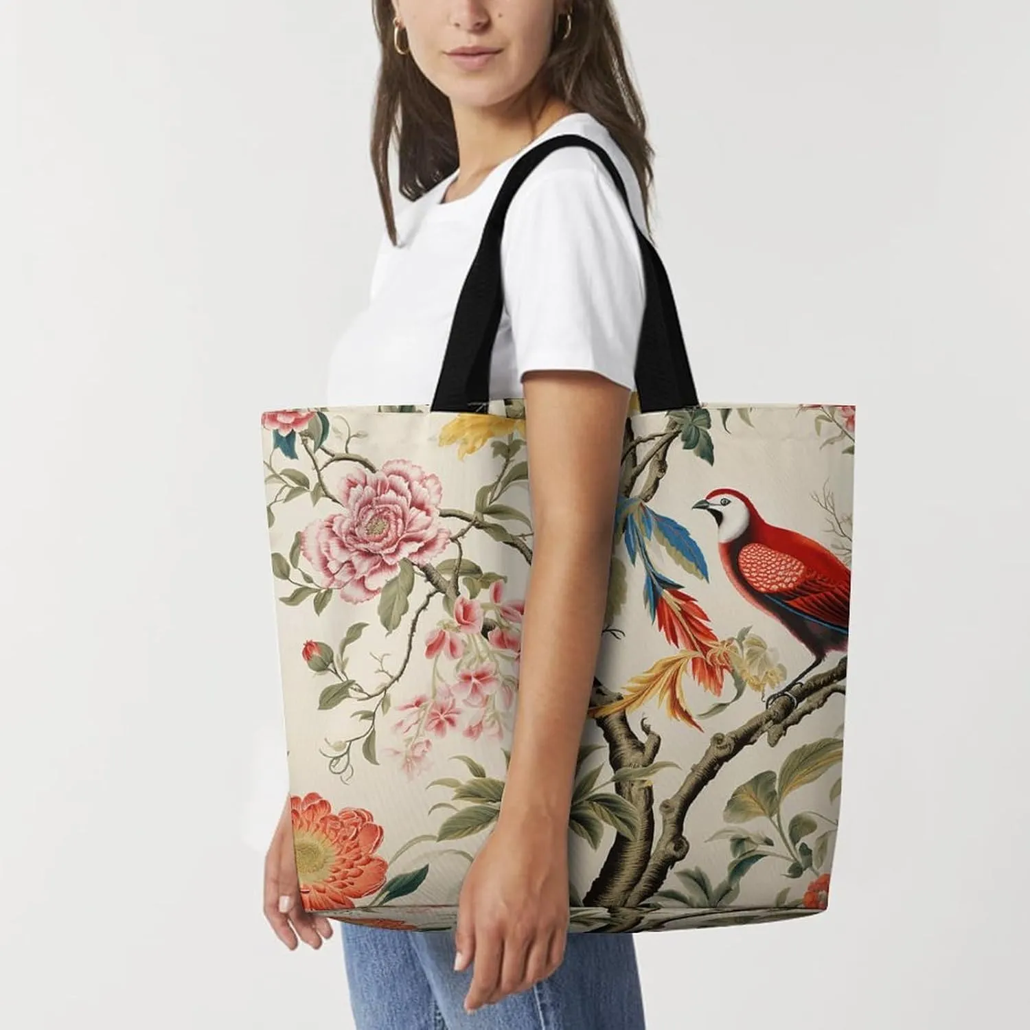 Wildlife Animal Snail Beach Bag Reusable Tote Bag Foldable Grocery Bags Women Shopping Bags for Daily Essentials