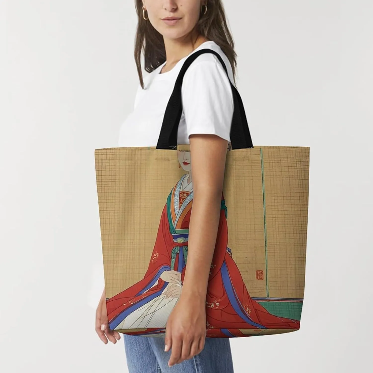 Wildlife Animal Snail Beach Bag Reusable Tote Bag Foldable Grocery Bags Women Shopping Bags for Daily Essentials