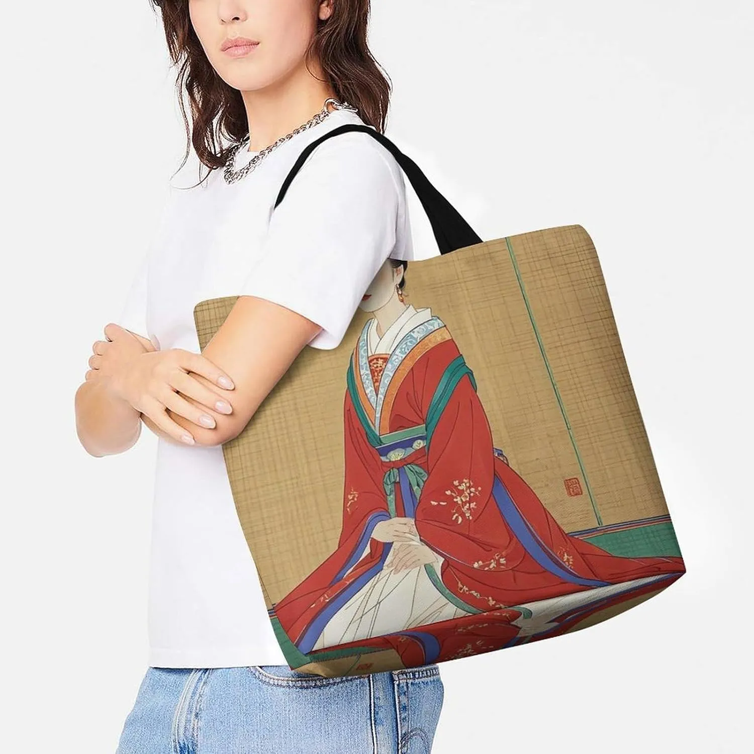 Wildlife Animal Snail Beach Bag Reusable Tote Bag Foldable Grocery Bags Women Shopping Bags for Daily Essentials