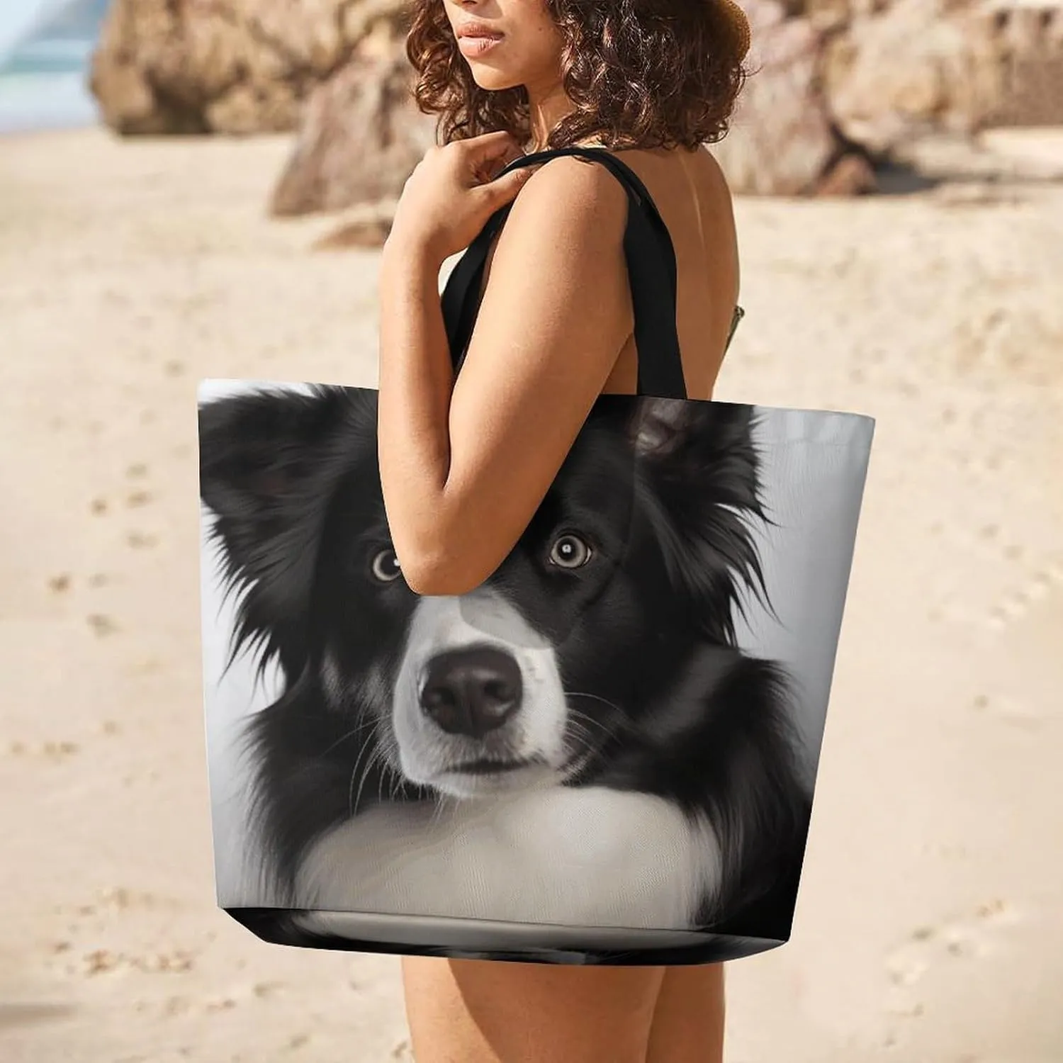 Wildlife Animal Snail Beach Bag Reusable Tote Bag Foldable Grocery Bags Women Shopping Bags for Daily Essentials