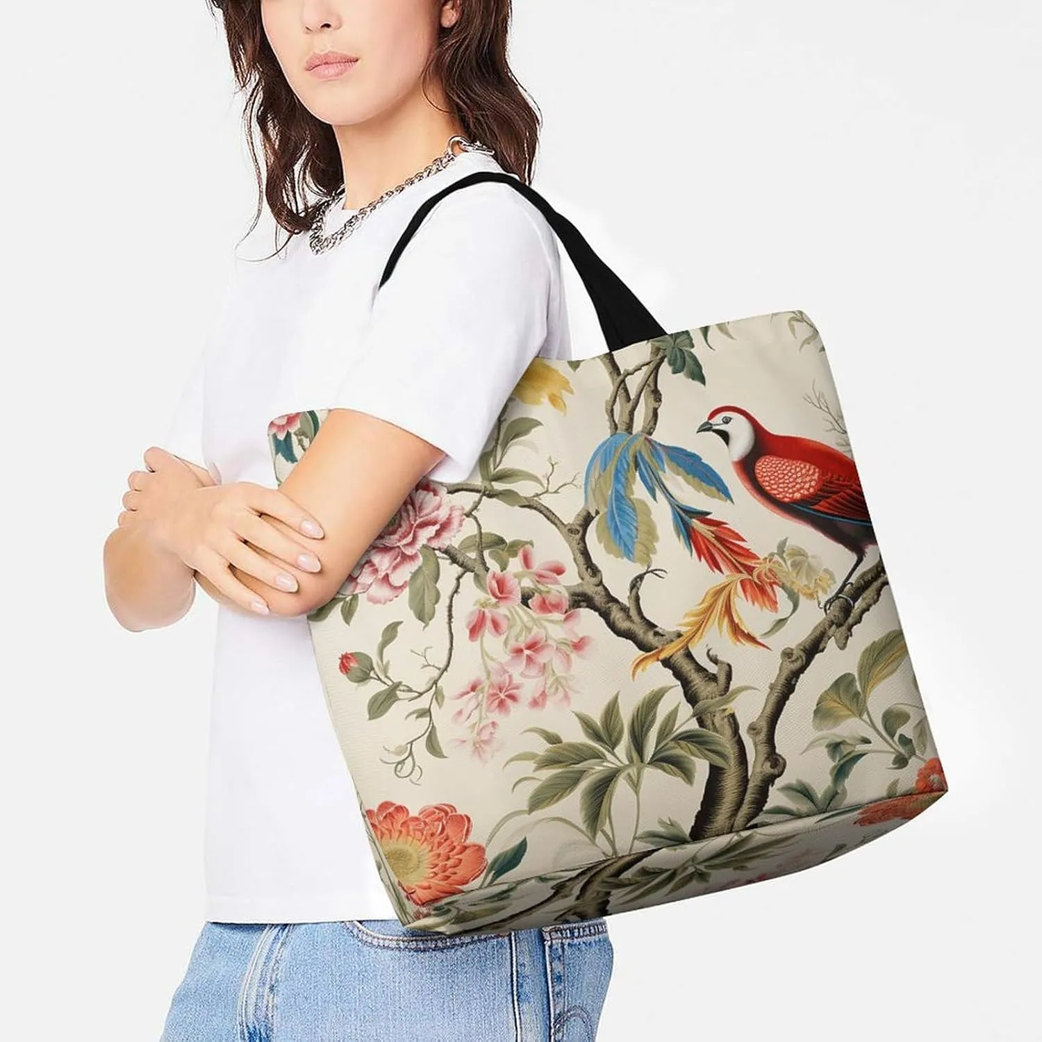 Wildlife Animal Snail Beach Bag Reusable Tote Bag Foldable Grocery Bags Women Shopping Bags for Daily Essentials