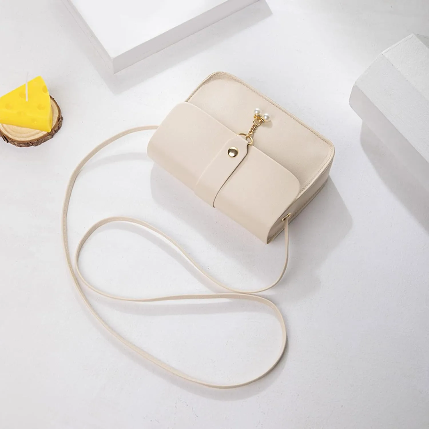 Women Bag Women Shoulder Bag Fashionable Pearl Pendant Soft Leather Lightweight And Versatile Messenger Bag