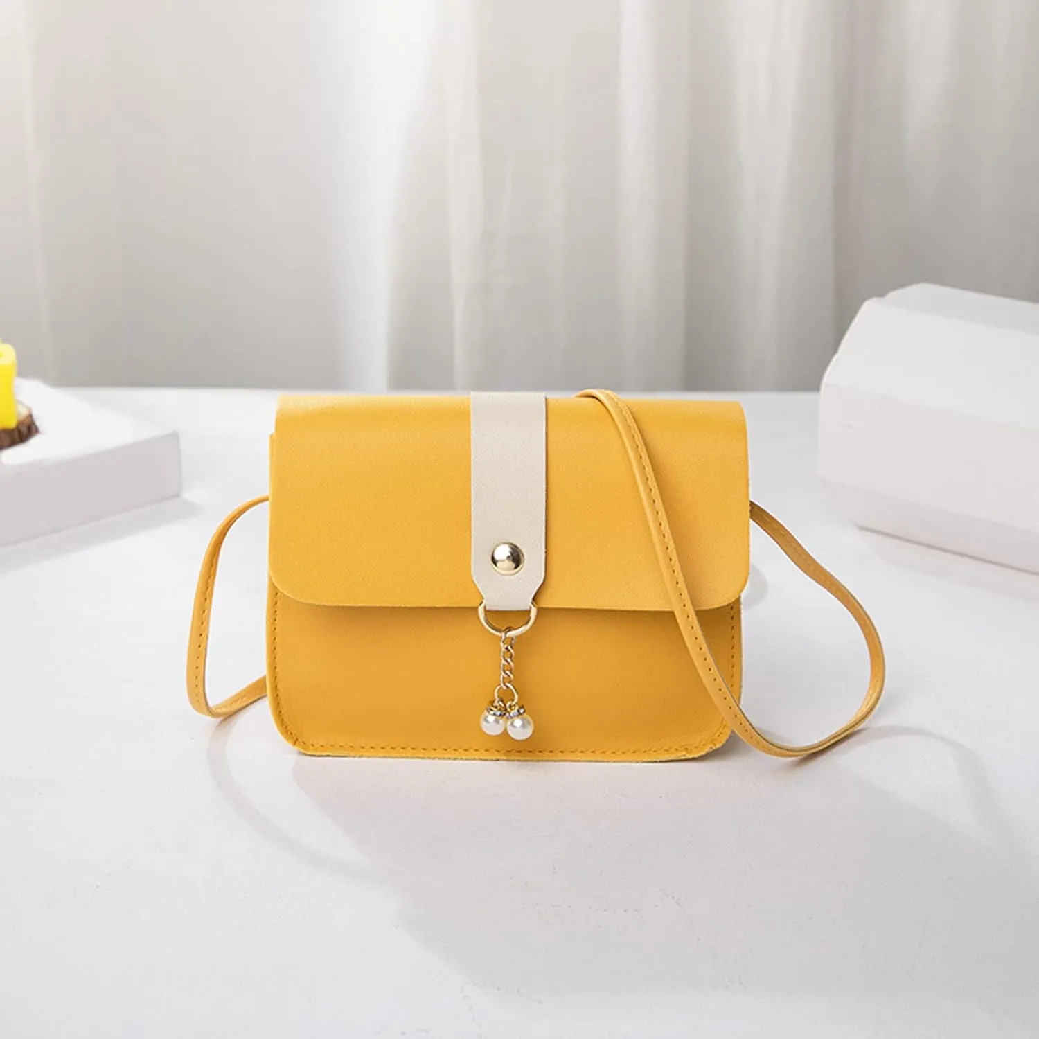 Women Bag Women Shoulder Bag Fashionable Pearl Pendant Soft Leather Lightweight And Versatile Messenger Bag