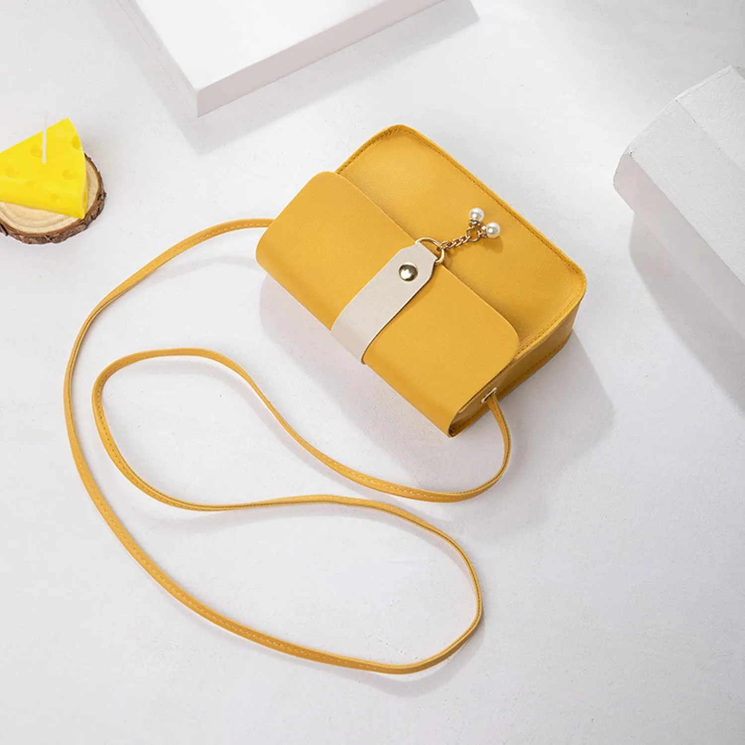 Women Bag Women Shoulder Bag Fashionable Pearl Pendant Soft Leather Lightweight And Versatile Messenger Bag