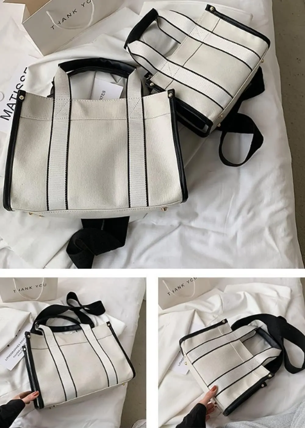 Women Canvas Tote Bag Shopping Bags Bucket Bag Shoulder Bags Crossbody Bags