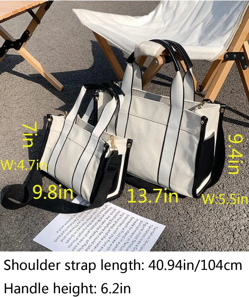 Women Canvas Tote Bag Shopping Bags Bucket Bag Shoulder Bags Crossbody Bags