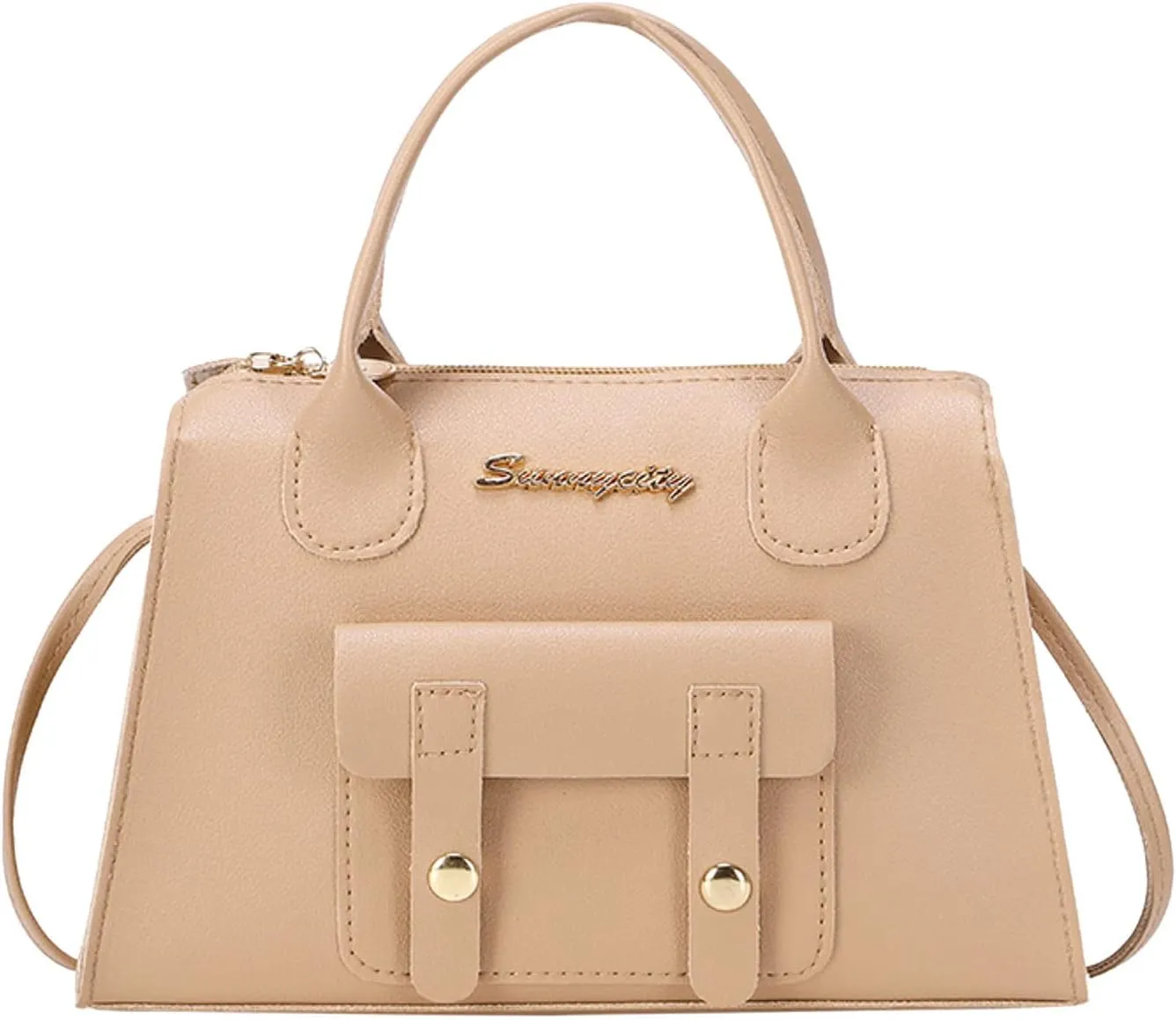 Women Messenger Bags Fashion New Pattern Solid Simple Handbag Shoulder Bag Purpose High Capacity (Beige, One Size)