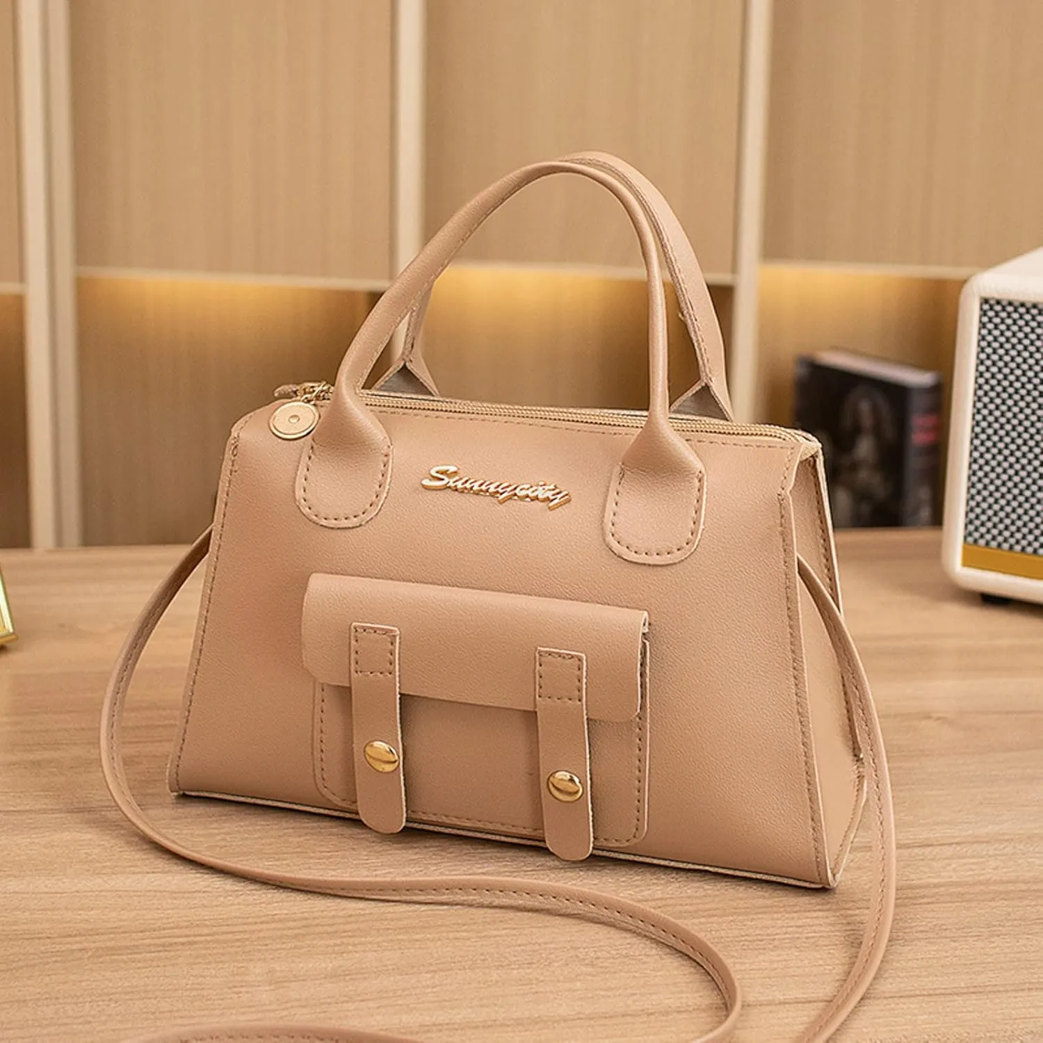 Women Messenger Bags Fashion New Pattern Solid Simple Handbag Shoulder Bag Purpose High Capacity (Beige, One Size)