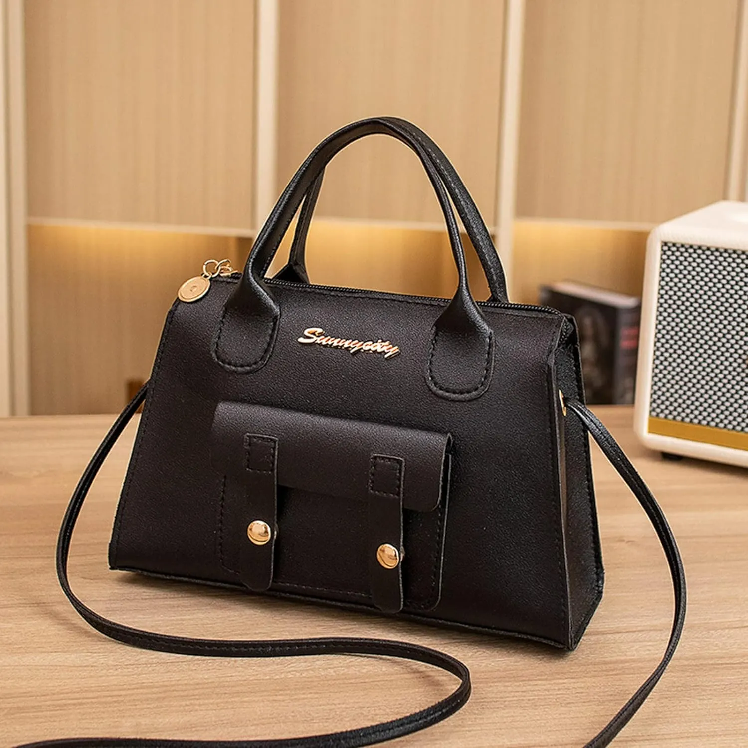 Women Messenger Bags Fashion New Pattern Solid Simple Handbag Shoulder Bag Purpose High Capacity (Black, One Size)