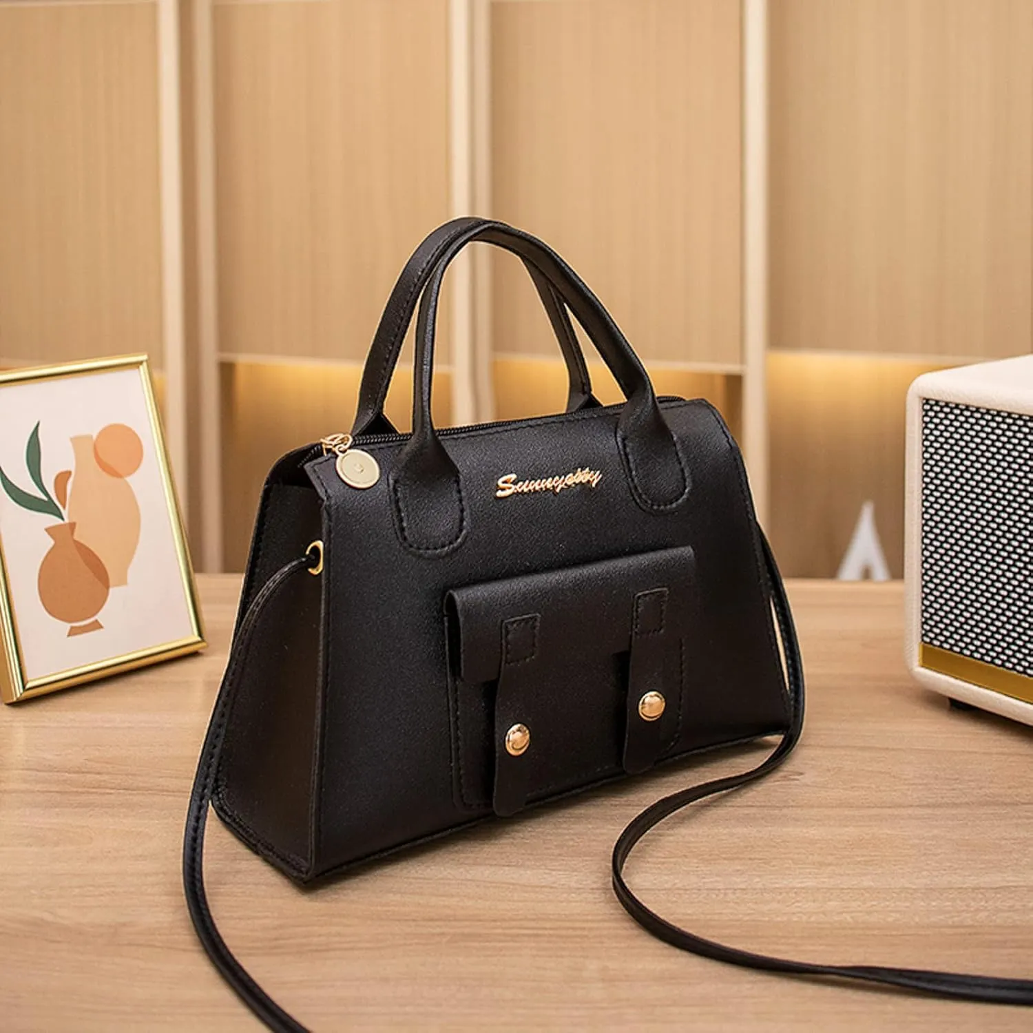 Women Messenger Bags Fashion New Pattern Solid Simple Handbag Shoulder Bag Purpose High Capacity (Black, One Size)