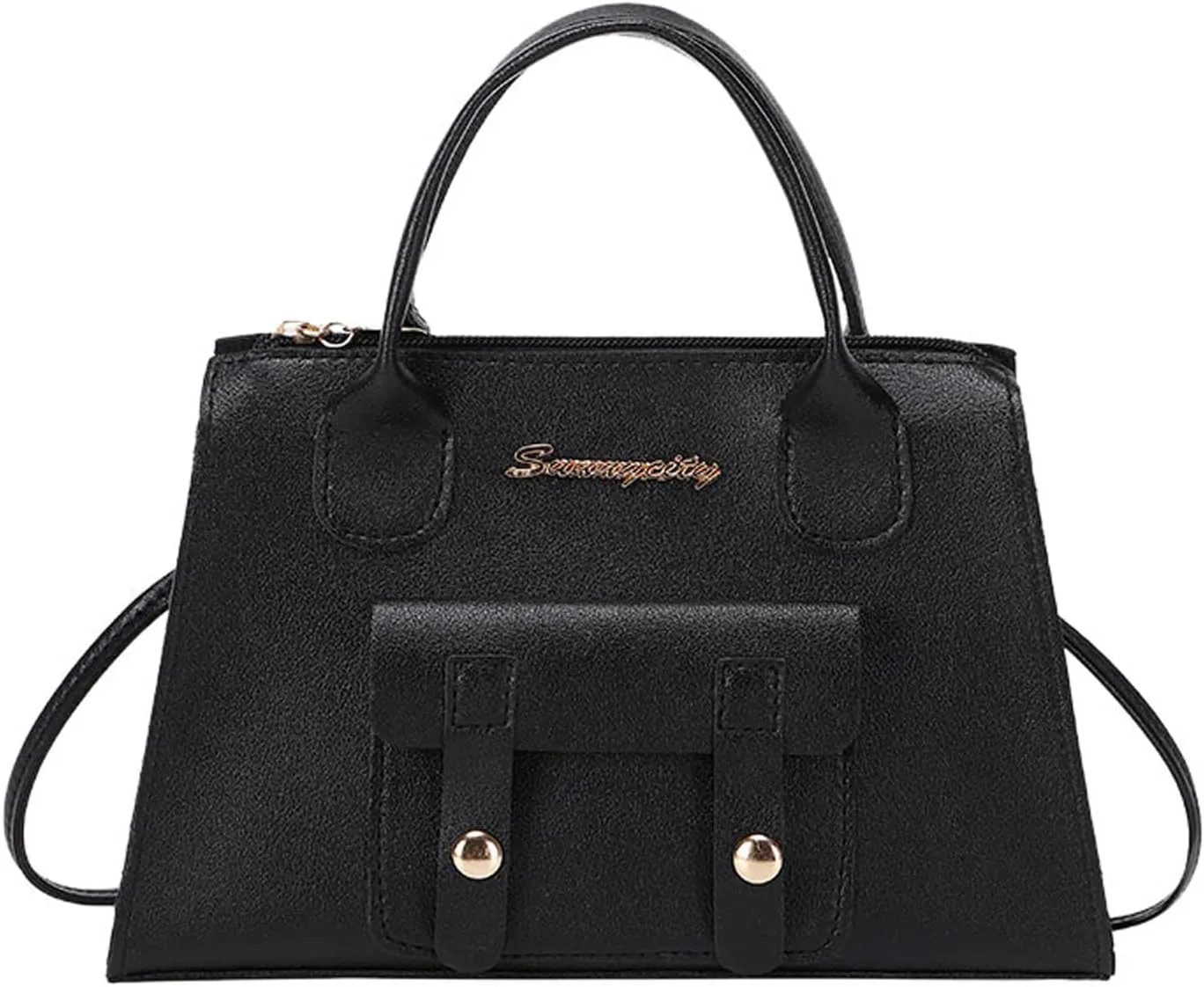 Women Messenger Bags Fashion New Pattern Solid Simple Handbag Shoulder Bag Purpose High Capacity (Black, One Size)