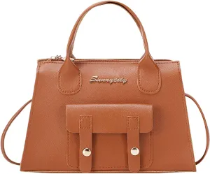 Women Messenger Bags Fashion New Pattern Solid Simple Handbag Shoulder Bag Purpose High Capacity (Brown, One Size)