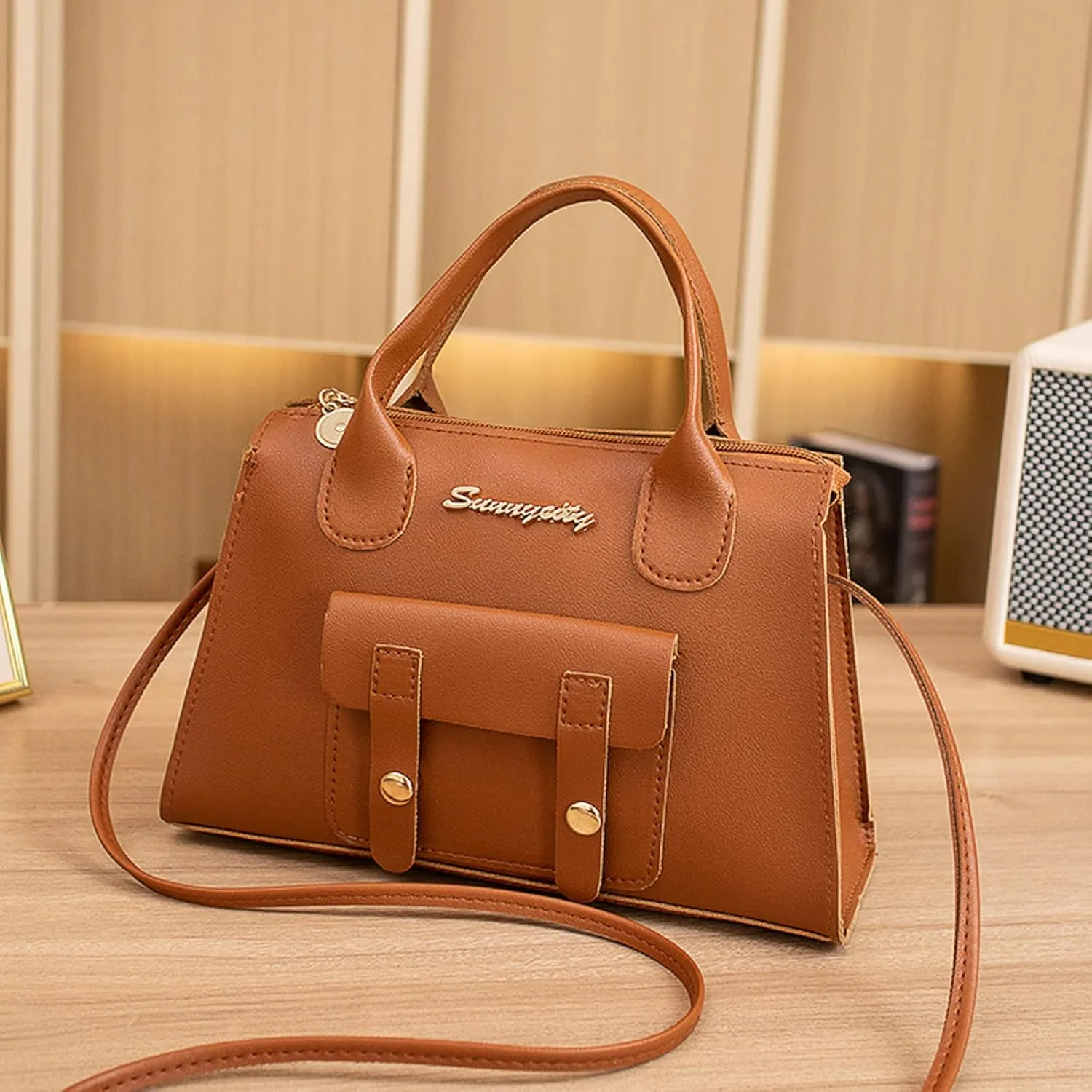 Women Messenger Bags Fashion New Pattern Solid Simple Handbag Shoulder Bag Purpose High Capacity (Brown, One Size)