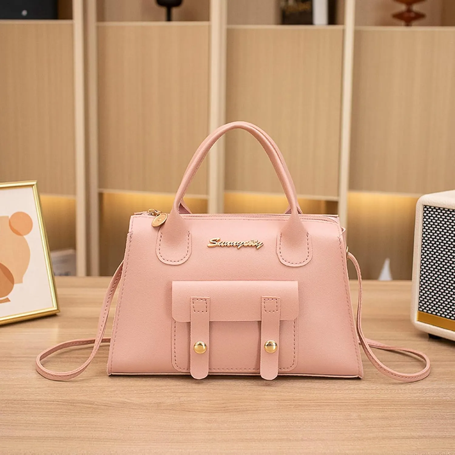 Women Messenger Bags Fashion New Pattern Solid Simple Handbag Shoulder Bag Purpose High Capacity Zipper Bag (One Size)