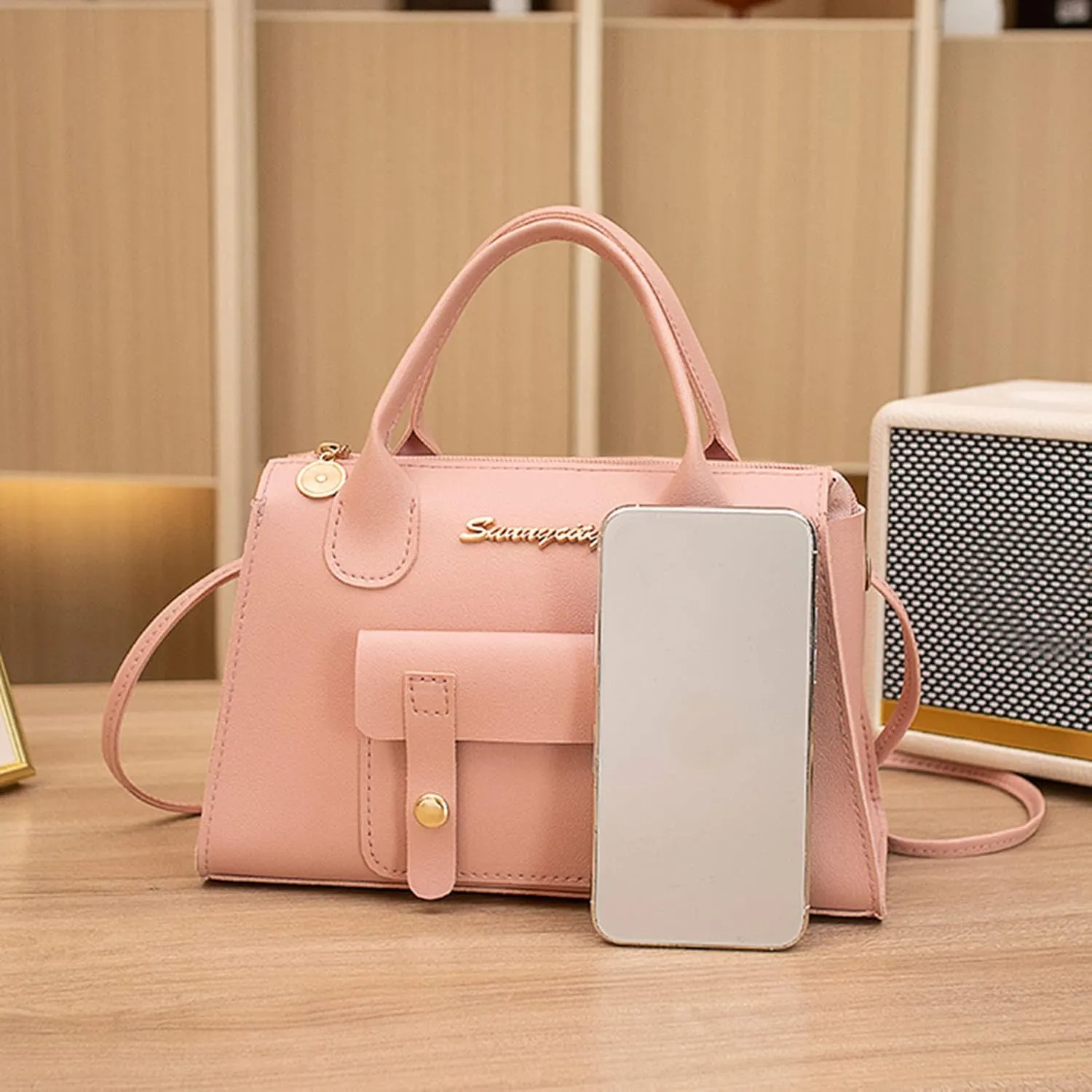 Women Messenger Bags Fashion New Pattern Solid Simple Handbag Shoulder Bag Purpose High Capacity Zipper Bag (One Size)