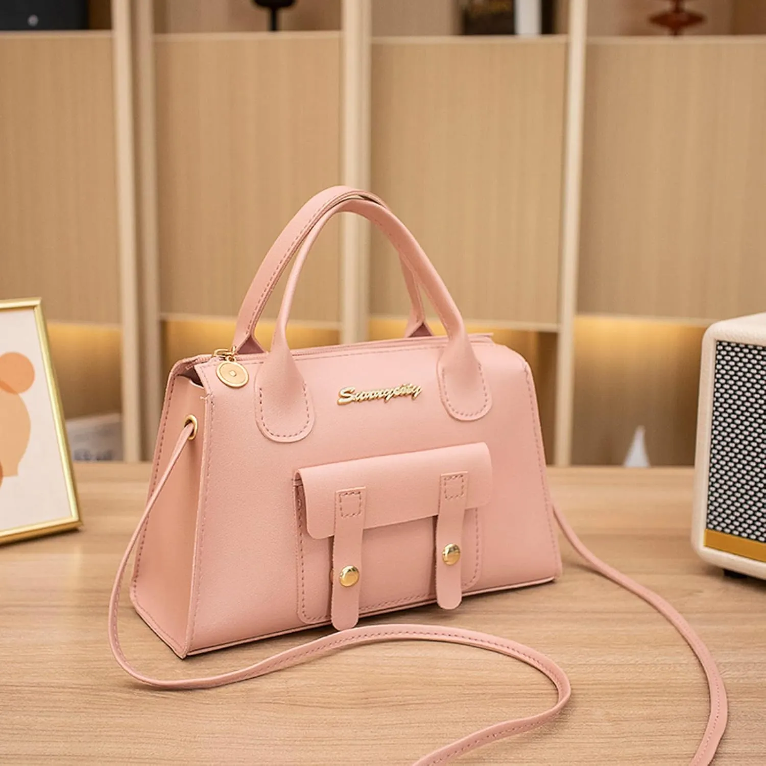 Women Messenger Bags Fashion New Pattern Solid Simple Handbag Shoulder Bag Purpose High Capacity Zipper Bag (One Size)