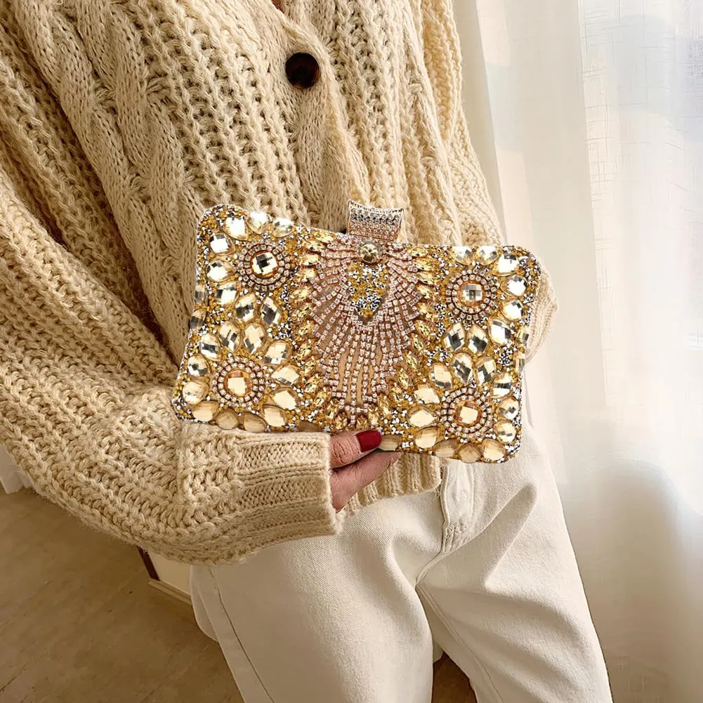 Women Shoulder Bag Rhinestones Shinny Crossbody Bag Glitter Evening Bags for Parties Wedding Clubs