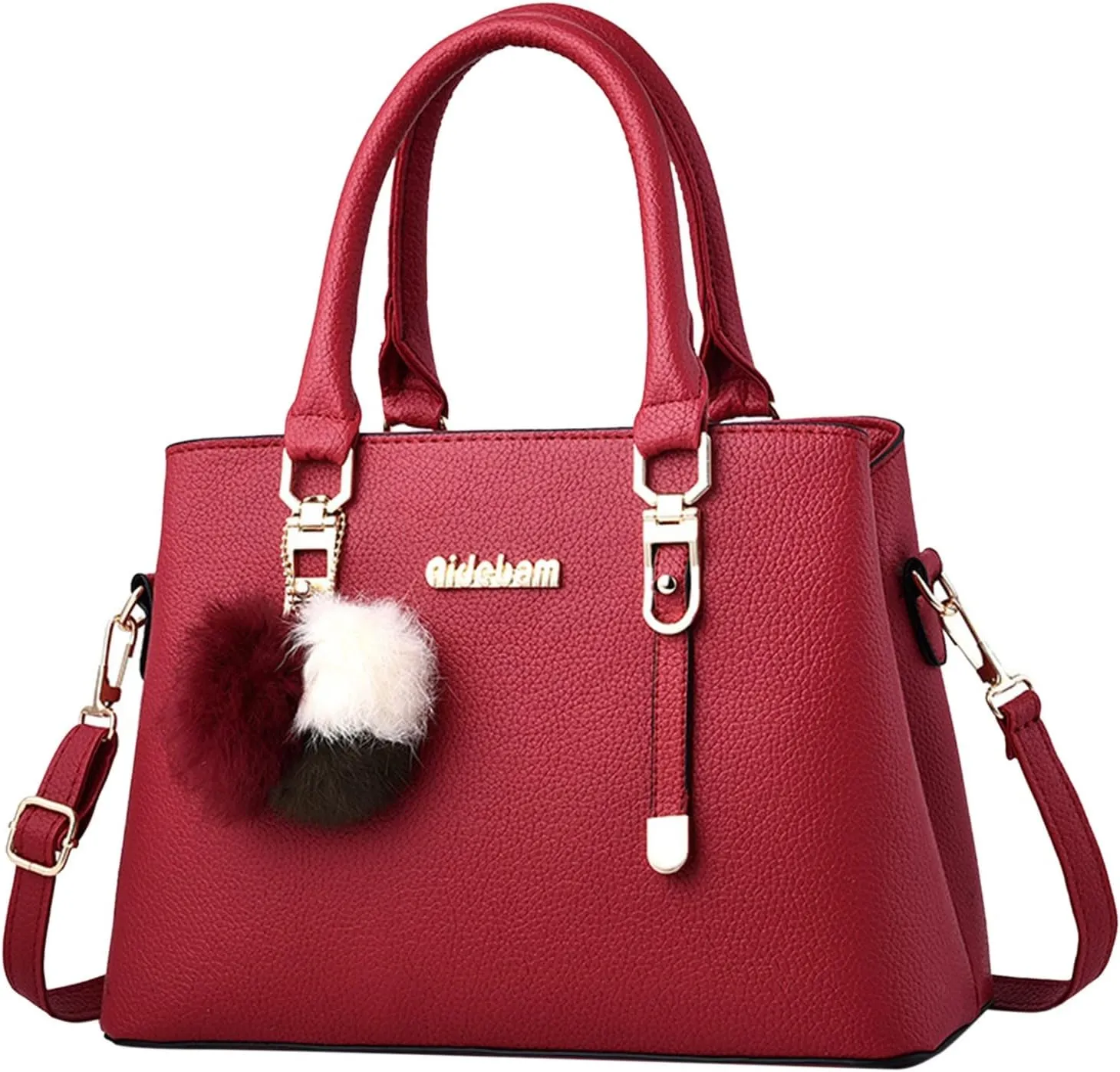 Womens Bag Elegant Casual Leather Messenger Bags Large Capacity Handbag Fashion Women Shoulder Bags (Red, One Size)