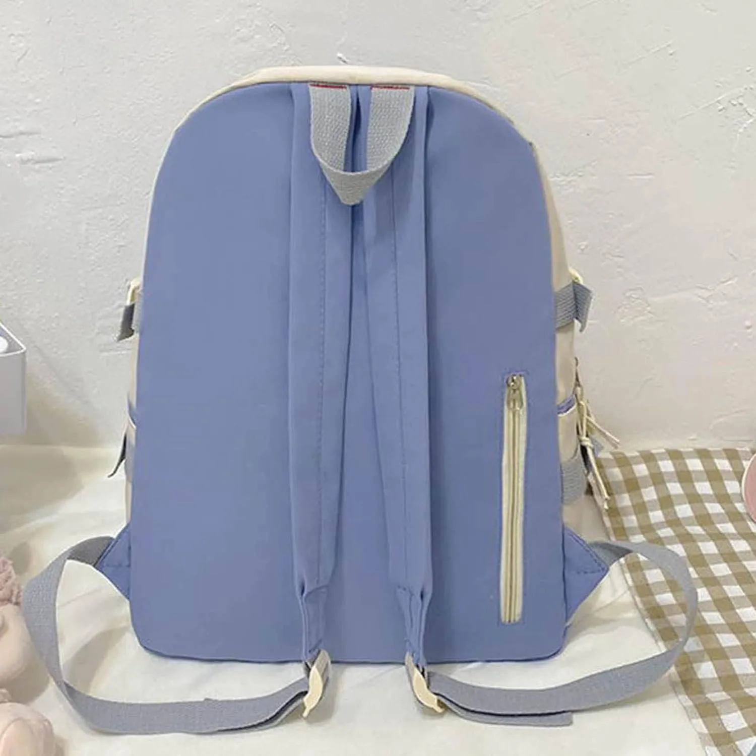 Women's Fashion Cloth Outdoor Travel Bag Soft Rucksack Ladies Shoulder Bags Medium Antitheft Backpack for Women(Blue)