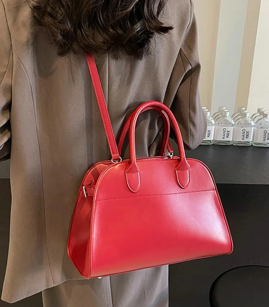 Women's Fashion Top-handle Handbag Purse Vegan Leather Shoulder Crossbody Bag Large Shell Tote Satchels