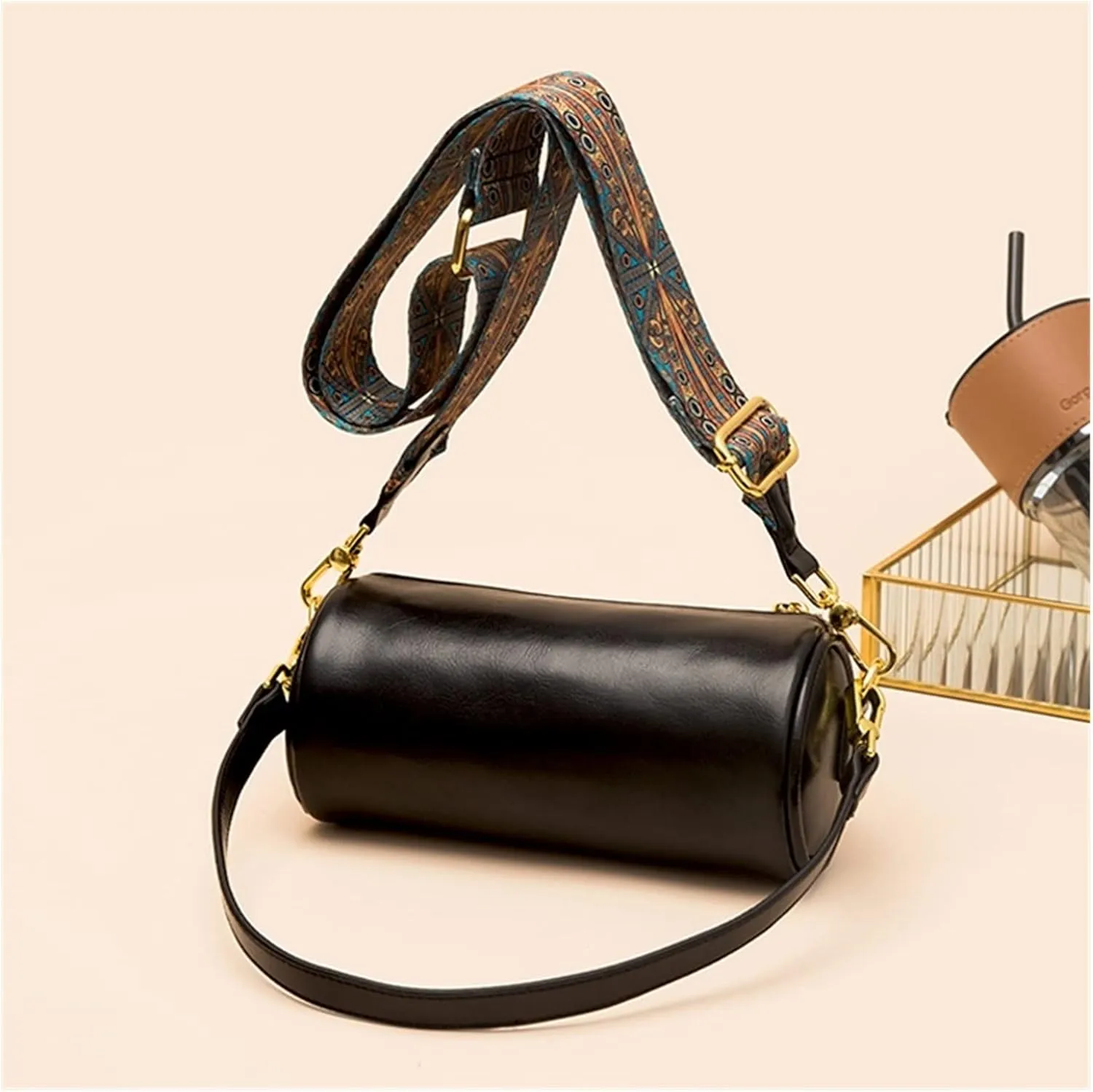 Womens Genuine Leather Shoulder Bags Small Messenger Bags Ladies Crossbody Bags For Women Shoulder Bags(Brown)