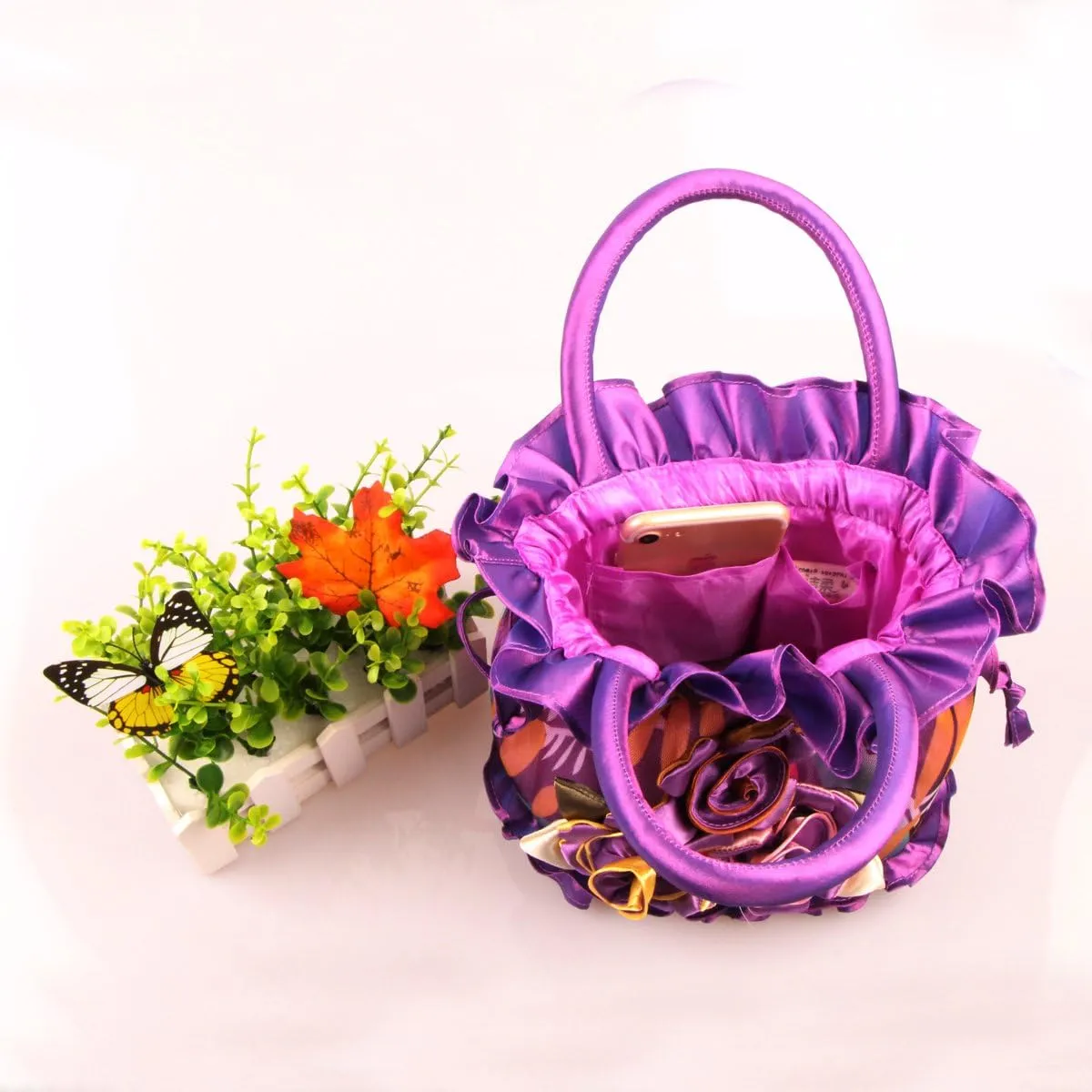 Womens Ladies Handbag Drawstring Bucket Bag Coin Purses Key Bags Cash Money Phone Pouches
