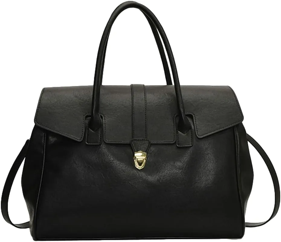 Womens Large Tote Bag Vintage Vegan Leather Work Briefcase Shoulder Crossbody Purse Handbag Messenger Satchels