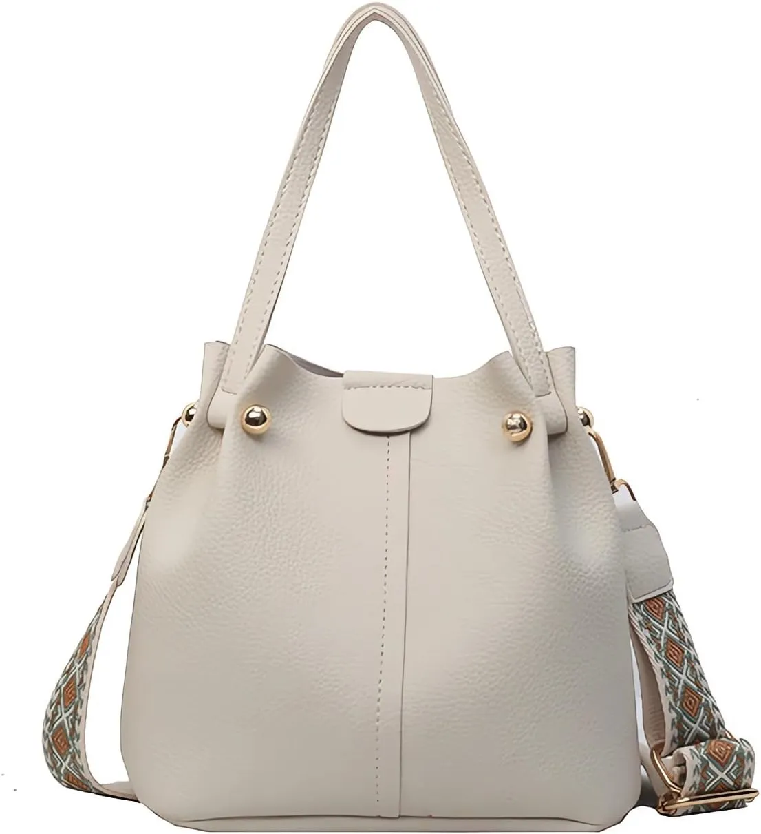 Women's Quilted Crossbody Bags and Handbags,Female Purses Causal Daily Working Tote Bags Bucket Bags Satchel Bags White