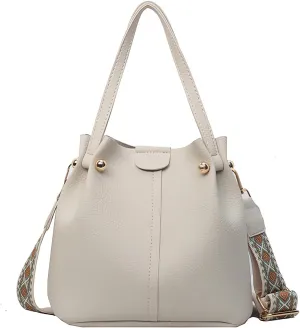 Women's Quilted Crossbody Bags and Handbags,Female Purses Causal Daily Working Tote Bags Bucket Bags Satchel Bags White