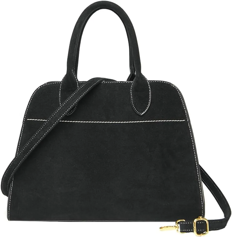Womens Suede Tote Bag Faux Leather Shoulder Crossbody Purse Vintage Large Top Handle Satchels Fashion Work Handbag