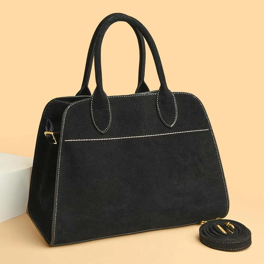 Womens Suede Tote Bag Faux Leather Shoulder Crossbody Purse Vintage Large Top Handle Satchels Fashion Work Handbag
