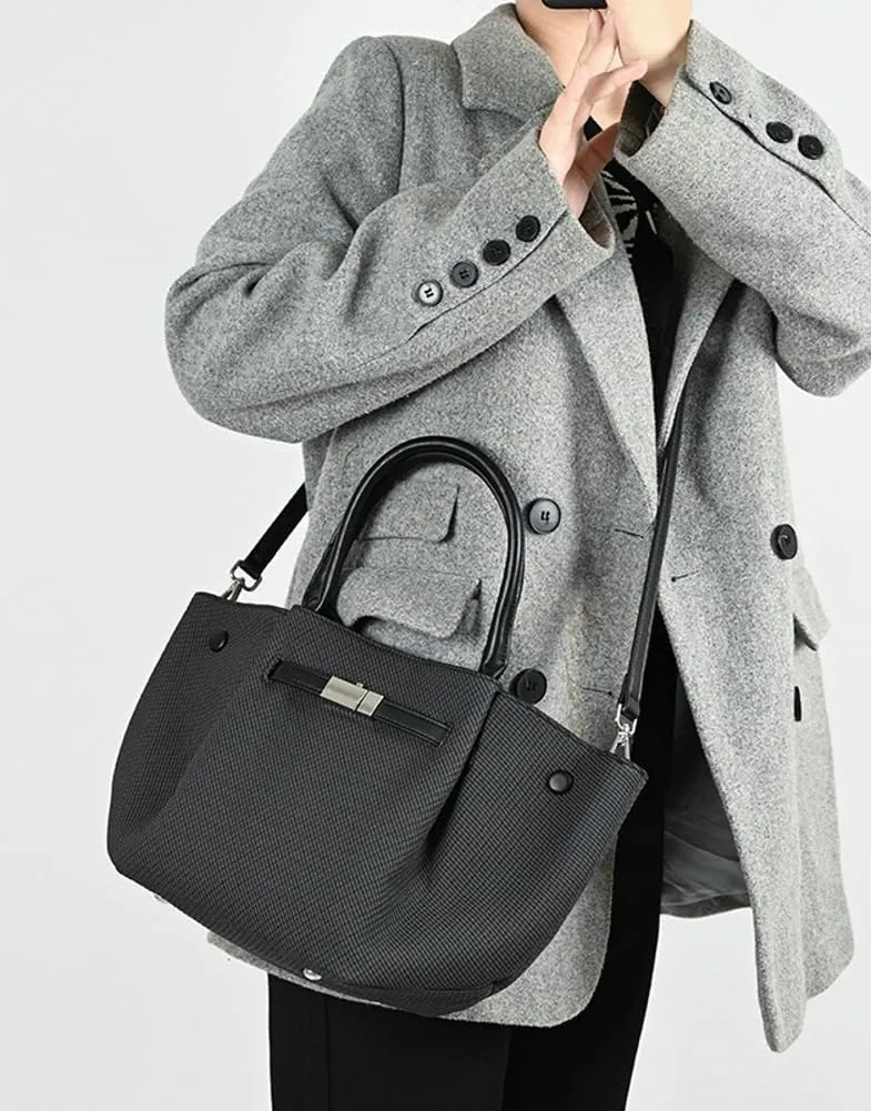 Womens Trendy Faux Leather Shoulder Bag Large Bucket Tote Purse Woven Crossbody Bag Top Handle Handbags Satchels