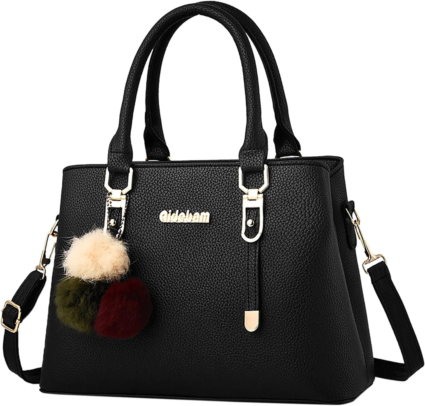 Women's Trendy Tote Bags Western Purse Boho Top Handle Satchel Handbag with Strap Medium Size Purse for Women(Black)