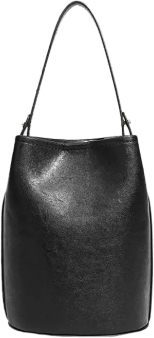 Womens Trendy Vegan Leather Bucket Bag Small Shoulder Purses Tote Handbags Ladies Chic Underarm Satchels
